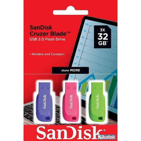 CHIAVETTA USB CONF. DA 3 PZ 32GB SANDISK