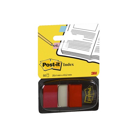 POST-IT 50FF RIMOVIB. 25,4X43,2MM ROSSO