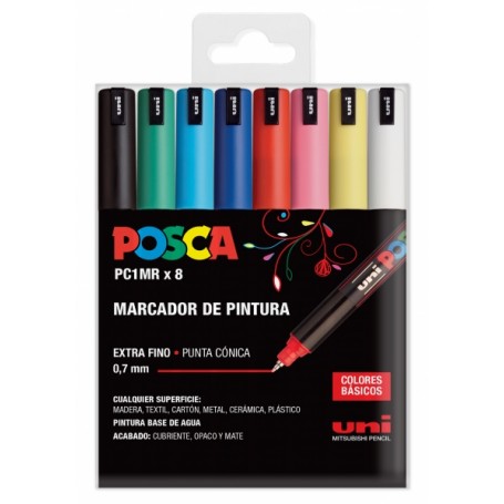 MARKER UNI POSCA PC-1MR COL.CLASSICI 8PZ