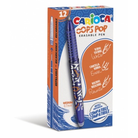 PENNA CANCELLABILE CARIOCA OOPS POP BLU