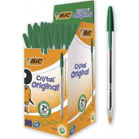 PENNE BIC CRISTAL MEDIUM VERDE CF.50