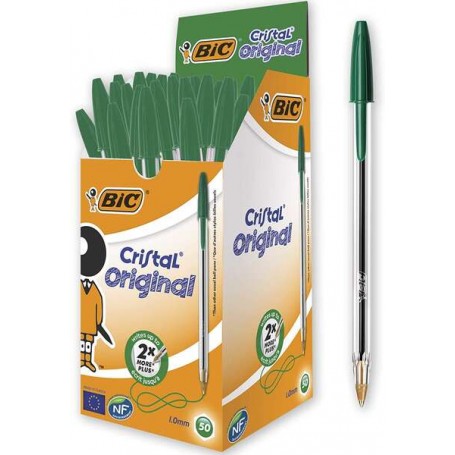 PENNE BIC CRISTAL MEDIUM VERDE CF.50