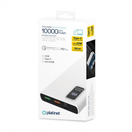 PLATINET POWER BANK 10000MAH POLYMER 3.0