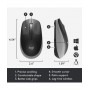 MOUSE WIRELESS SIZE LOGITECH M190 GREY