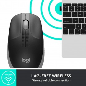 MOUSE WIRELESS SIZE LOGITECH M190 GREY