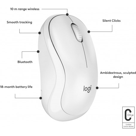 LOGITECH BLUETOOTH MOUSE M240 BIANCO